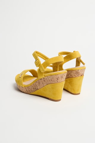 Sandalen met Sleehak Mia - Mosterdgeel