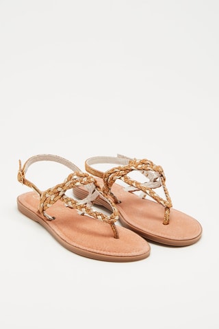 Sandalen Fiza Camel en Goudkleurig