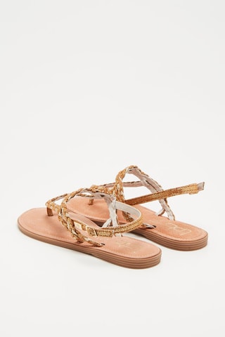 Sandalen Fiza Camel en Goudkleurig
