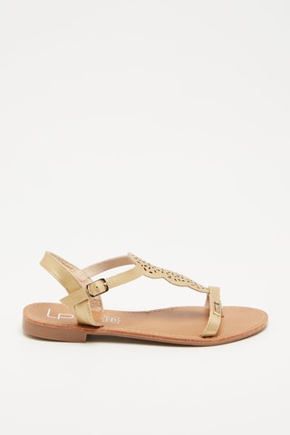 Leren Sandalen Bassa Goudkleurig