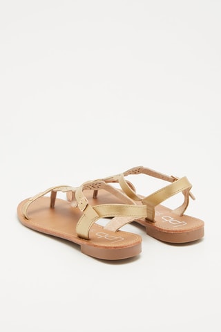 Leren Sandalen Bassa Goudkleurig