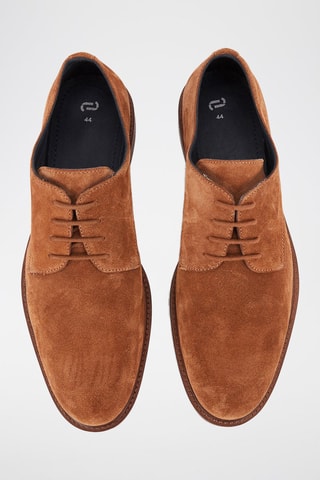 Derbies em raspa de couro de cordeiro - Camel