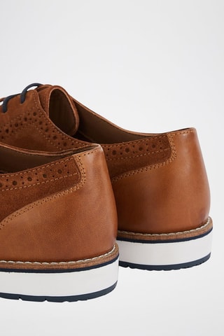 Derbies em couro - Camel
