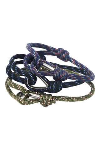3 pulseiras - Azul-marinho e caqui
