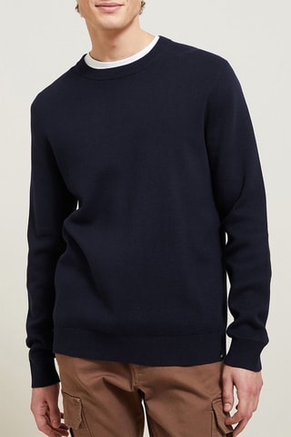 Camisola em algodão biológico - Azul-marinho