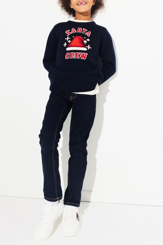 Pull Santa Crew - Bleu nuit