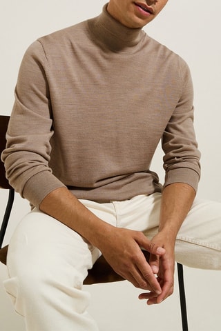 Jersey de lana merino - Beige