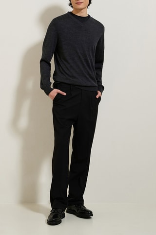 Jersey de lana merino - Gris oscuro jaspeado