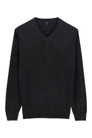 Jersey de lana merino - Gris oscuro jaspeado