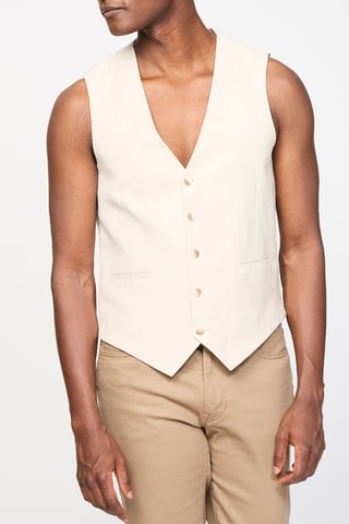 Gilet de costume en lin Ecru