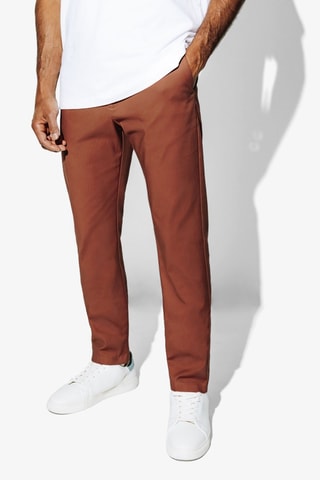 Calças chino slim em algodão biológico - Laranja