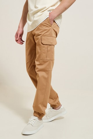 Pantalon regular en coton biologique - Camel