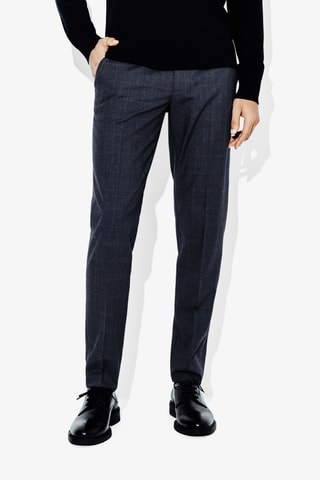 Pantalon slim en laine - Bleu marine