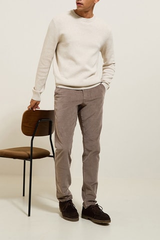 Pantalon slim en velours - Gris foncé