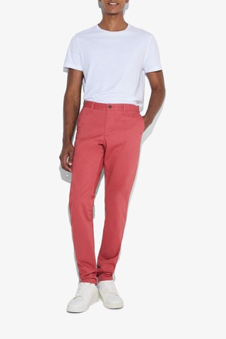Calças chino slim em algodão biológico - Vermelho - Comprimento 34
