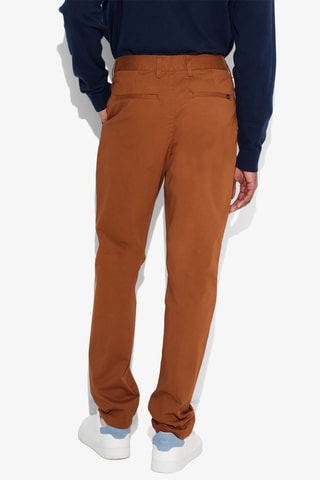 Calças chino slim em algodão biológico - Camel - Comprimento 34