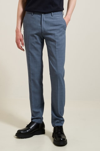 Pantalon slim en laine - Bleu marine