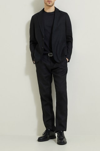 Pantalon droit en lin - Noir