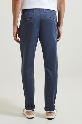 Calças chino slim em algodão biológico - Azul-marinho - Comprimento 34