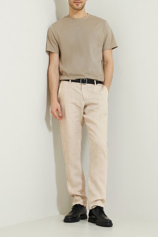 Pantalón recto de lino - Crudo