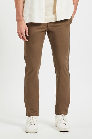 Calças chino slim - Camel - Comprimento 30