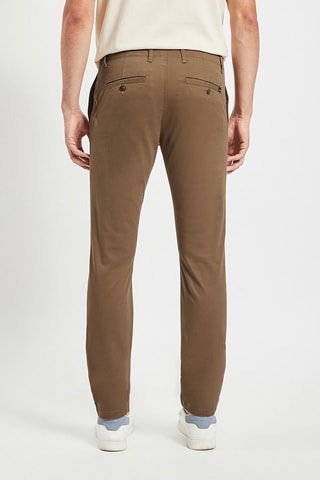 Calças chino slim - Camel - Comprimento 30