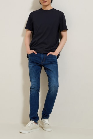 Calças de ganga skinny - Azul - Comprimento 34