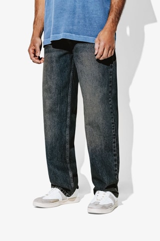 Calças de ganga baggy L34 - Azul-marinho