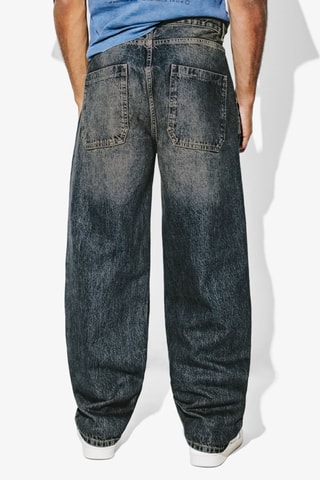 Calças de ganga baggy L34 - Azul-marinho