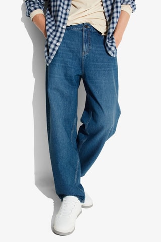 Calças de ganga baggy L34 - Azul