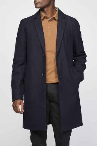 Sobretudo em lã - Azul-noite