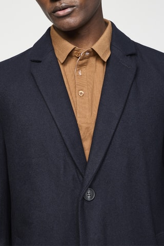 Sobretudo em lã - Azul-noite