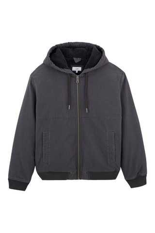 Chaqueta con capucha - Gris oscuro