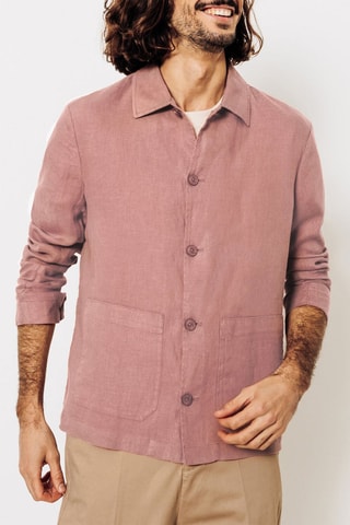 Casaco em linho - Rosa