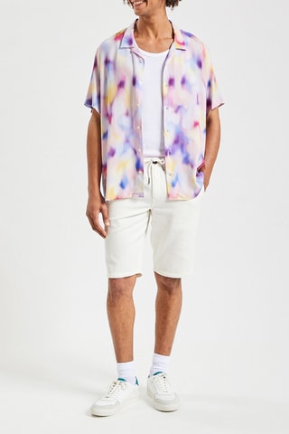 Camisa regular tie and dye - Azul-claro e violeta