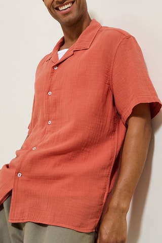 Camisa regular fit hawaiana - Naranja