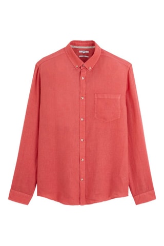 Camisa regular fit de lino - Rosa