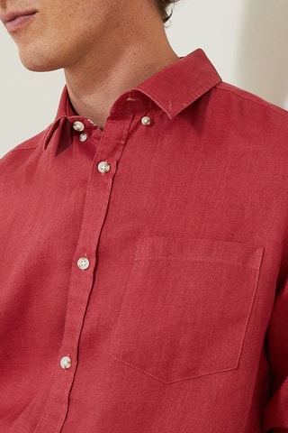 Chemise regular en lin - Rose