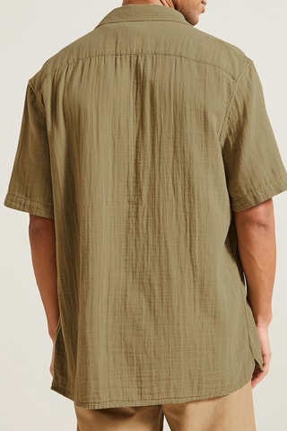 Camisa estilo hawai regular - Verde-claro