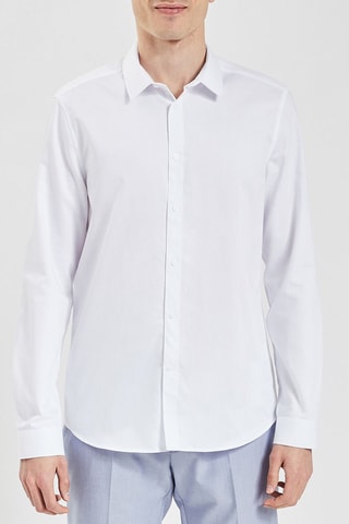 Camisa slim fácil de engomar - Branco