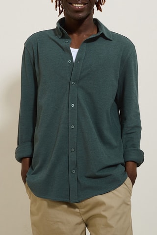 Camisa regular - Verde-esmeralda