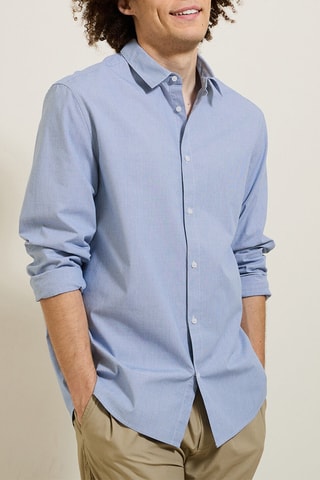 Camisa regular - Azul-celeste