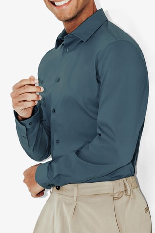Camisa slim - Cinzento-escuro