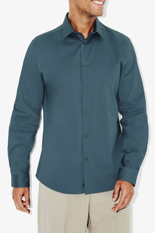 Camisa slim - Cinzento-escuro