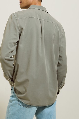 Camisa regular - Cinzento-claro