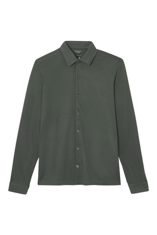 Camisa slim em algodão biológico - Verde