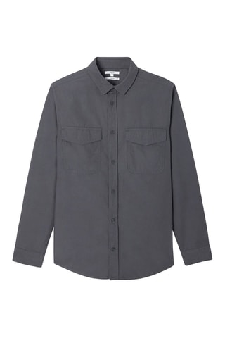 Camisa regular - Cinzento-escuro