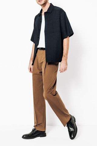 Camisa boxy - Azul-escuro