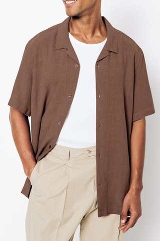 Camisa regular em ramie - Rosa-velho