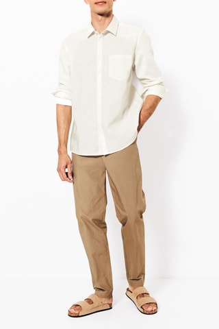 Camisa regular em linho - Branco